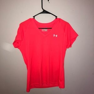 Pink under armour v-neck